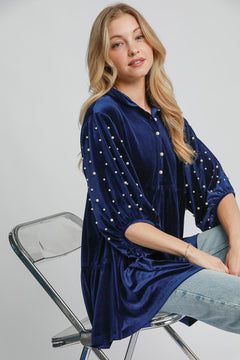 Pearl Collared Blouse