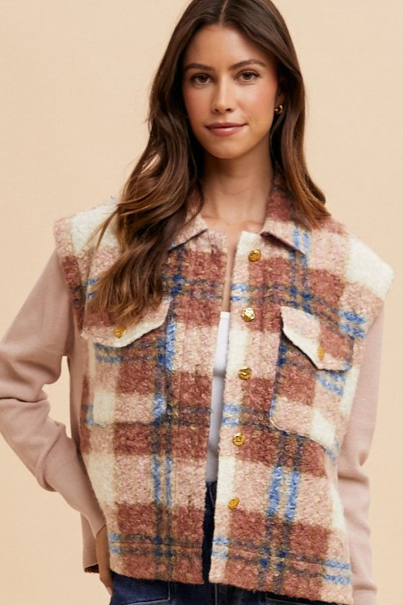 Plaid Fur Jacket